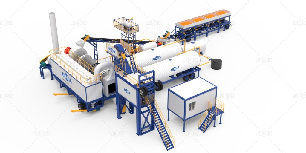 mobile 100tph mixing asphalt batch mix plant
