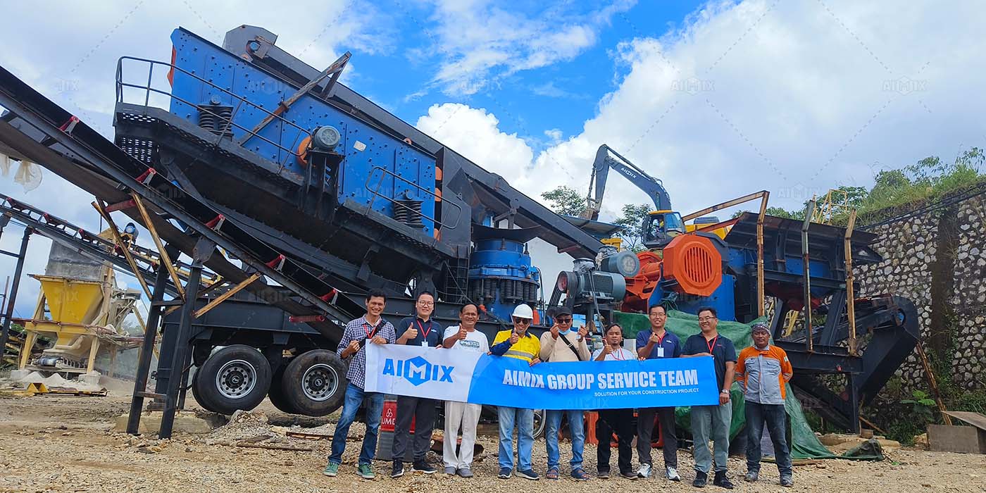 4-in-1 mobile cone crusher with jaw crusher for granite crushing in Sukabumi, , Indonesia