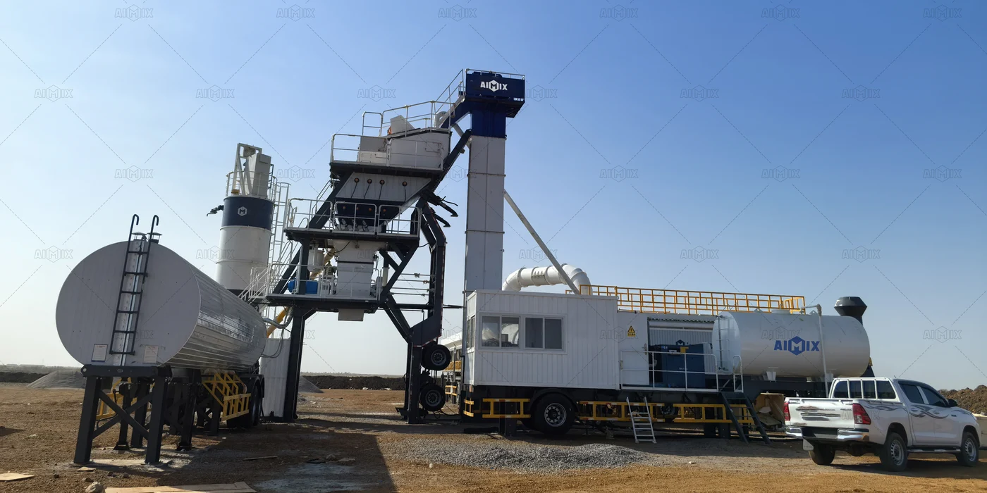 100TPH portable asphalt batch plant for road construction in Sudan
